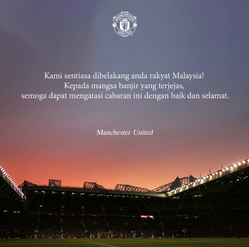 Manchester United Titip Doa Buat Mangsa Banjir Tarik Perhatian Ramai